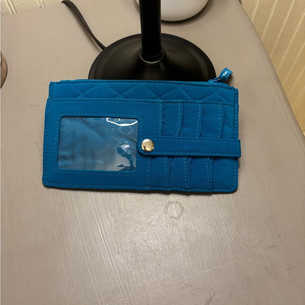 Vera Bradley Teal Quilted Wallet with ID Window